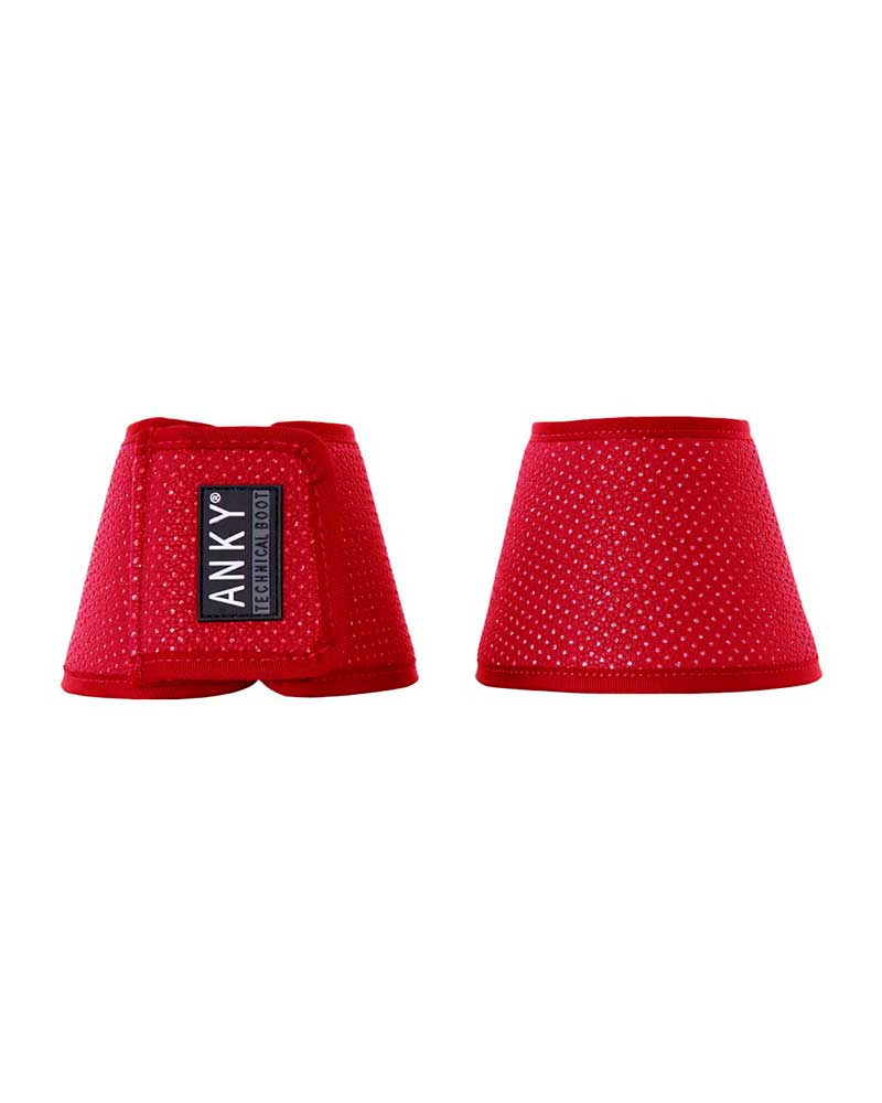 2 ruby red bell boots with brilliants under the perforations - Anky