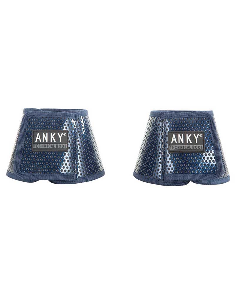 2 patent leather navy blue (estate blue) bell boots - Anky
