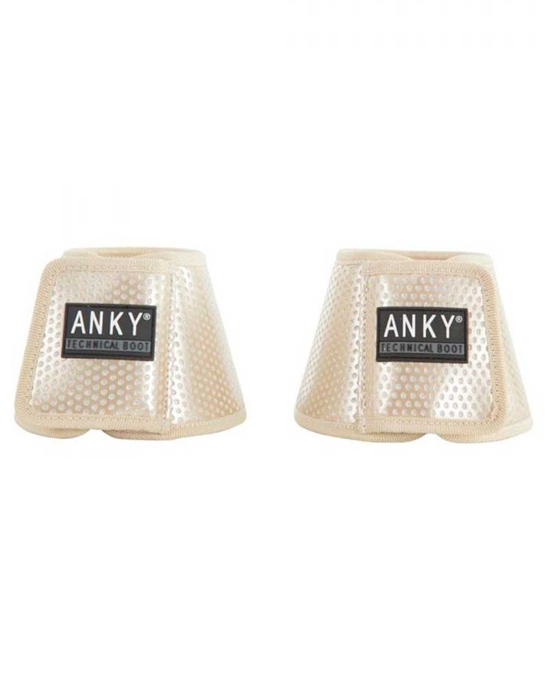 2 patent leather pale gold bell boots - Anky