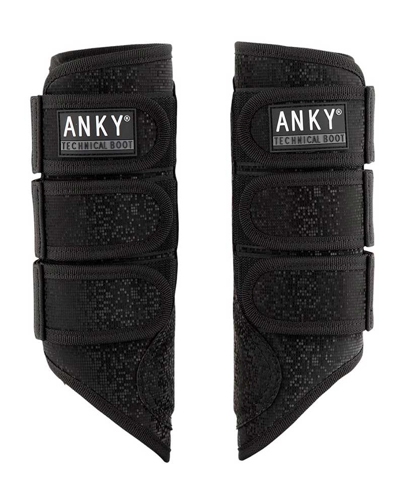 Pack of 2 Black Dressage Protectors with Crystal Effect for Horse (Cob and/or Full) - Anky