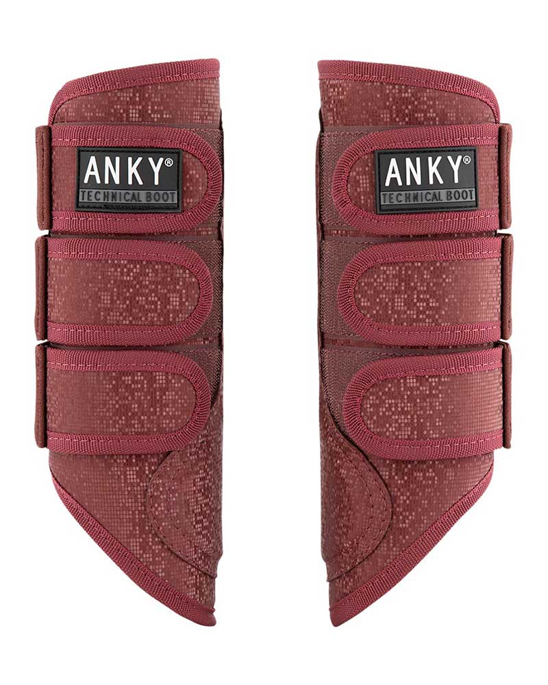 Pack of 2 Tawny Port Dressage Boots with Crystal Effect for Horse (Cob and/or Full) - Anky