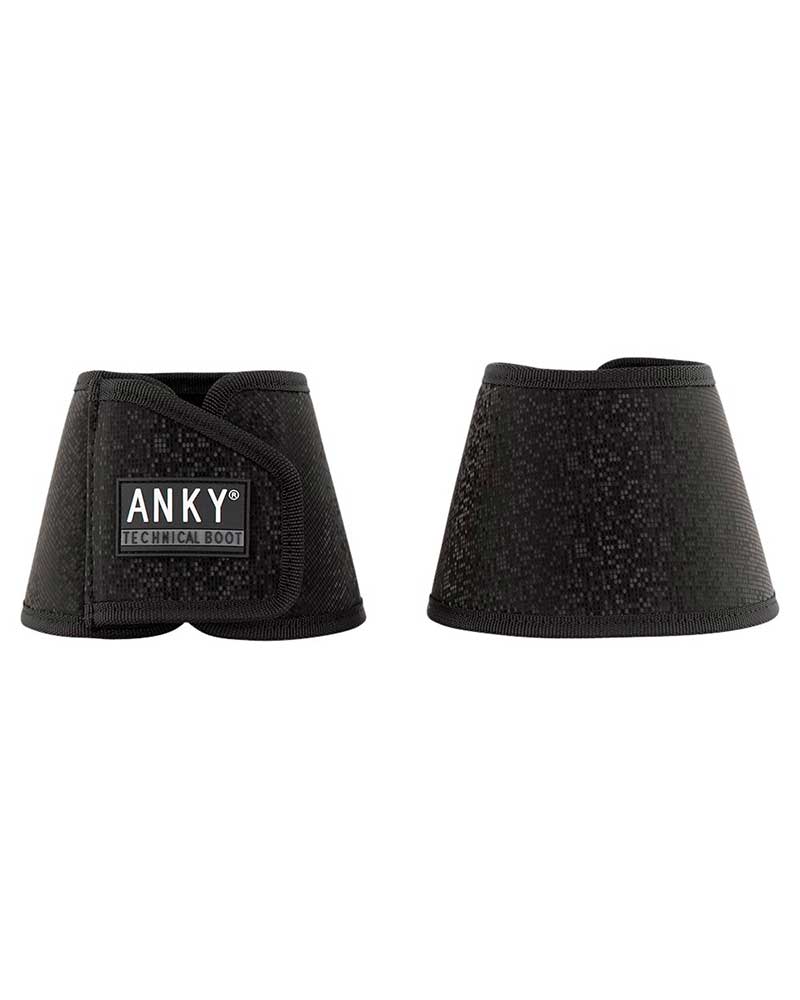 Pack of 2 Black Bell Boots with Crystal Effect for Horse (Cob and/or Full) - Anky