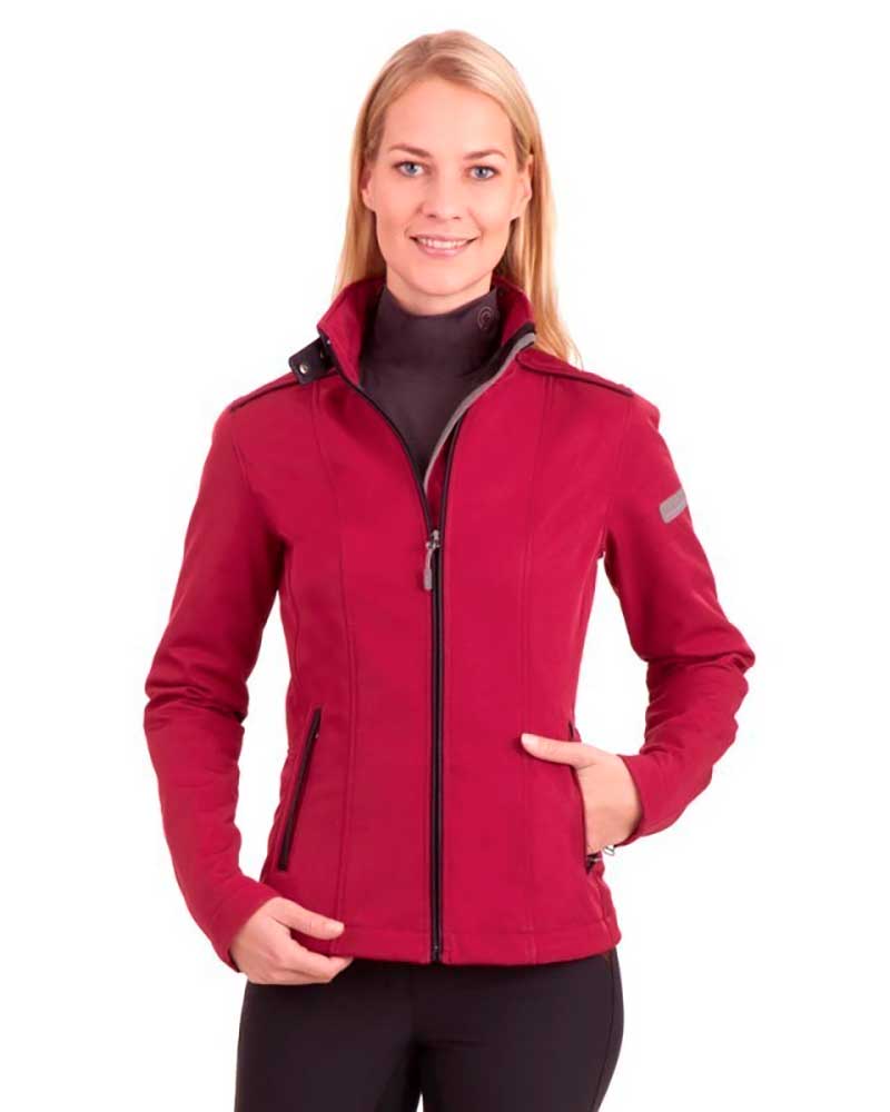 Veste softshell bordeaux (ruby) avec interior de fourrure pour femme - Anky