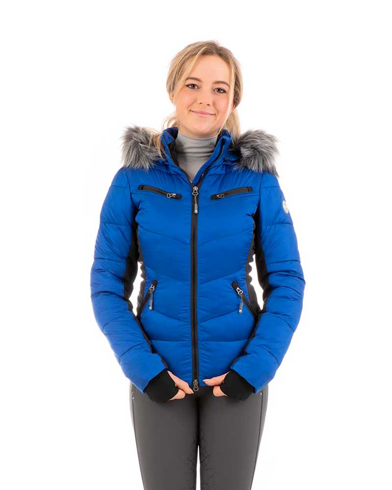 Electric blue (Queens Blue) quilted coat for women - Anky