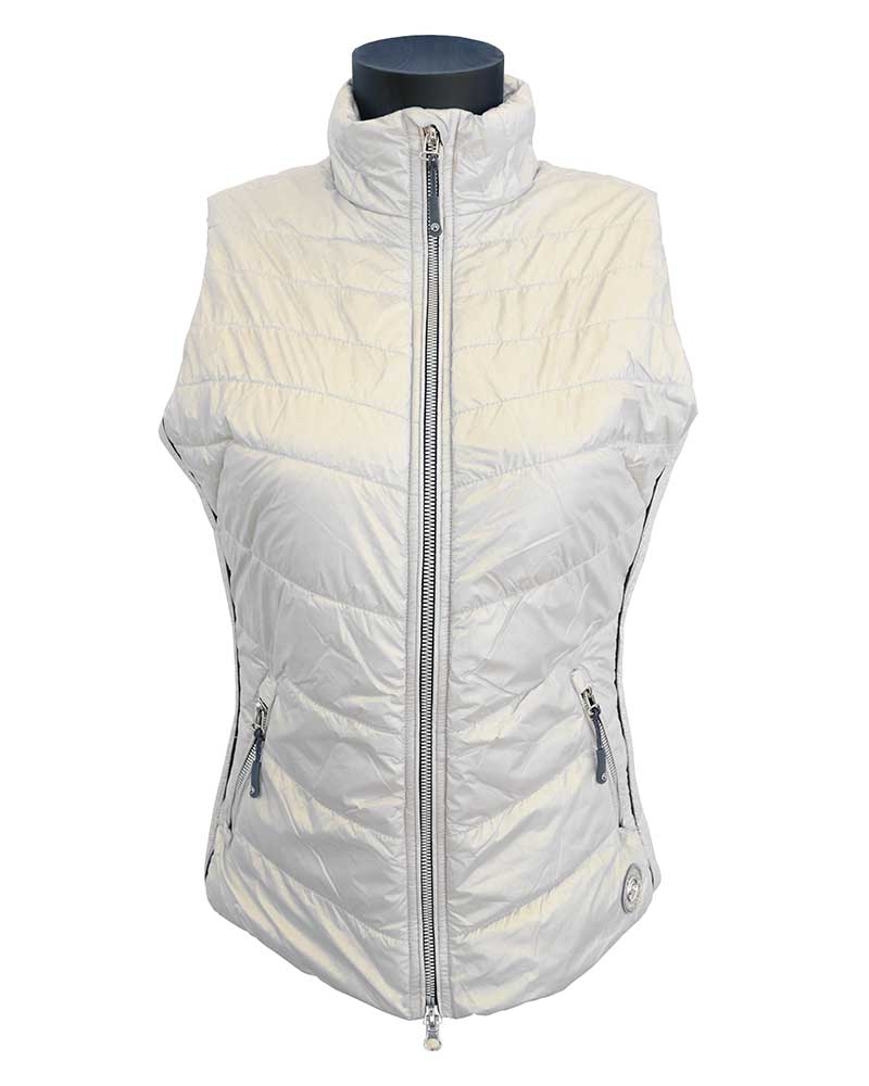 Gilet léger matelassé blanc cassé avec reflets (frosted almond) pour femme - Anky