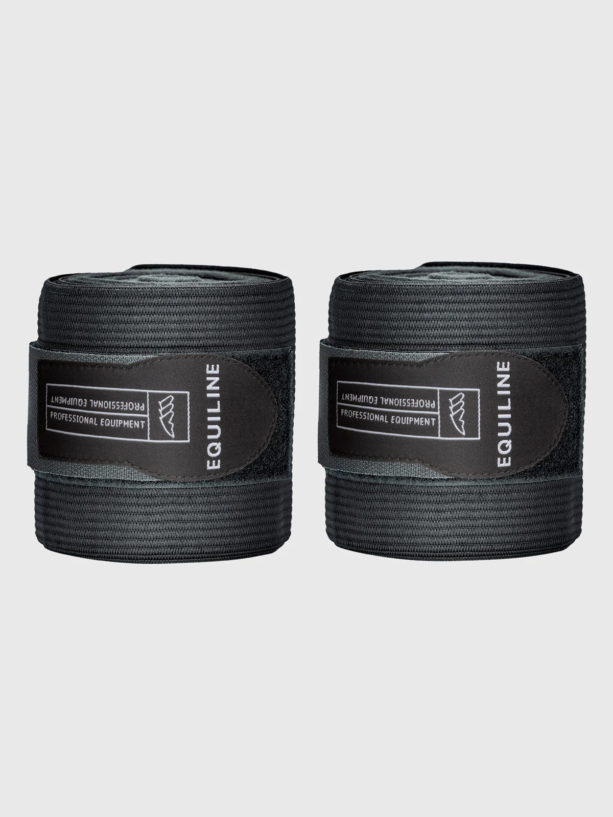 Black elastic work bandages with fleece for horse - Equiline