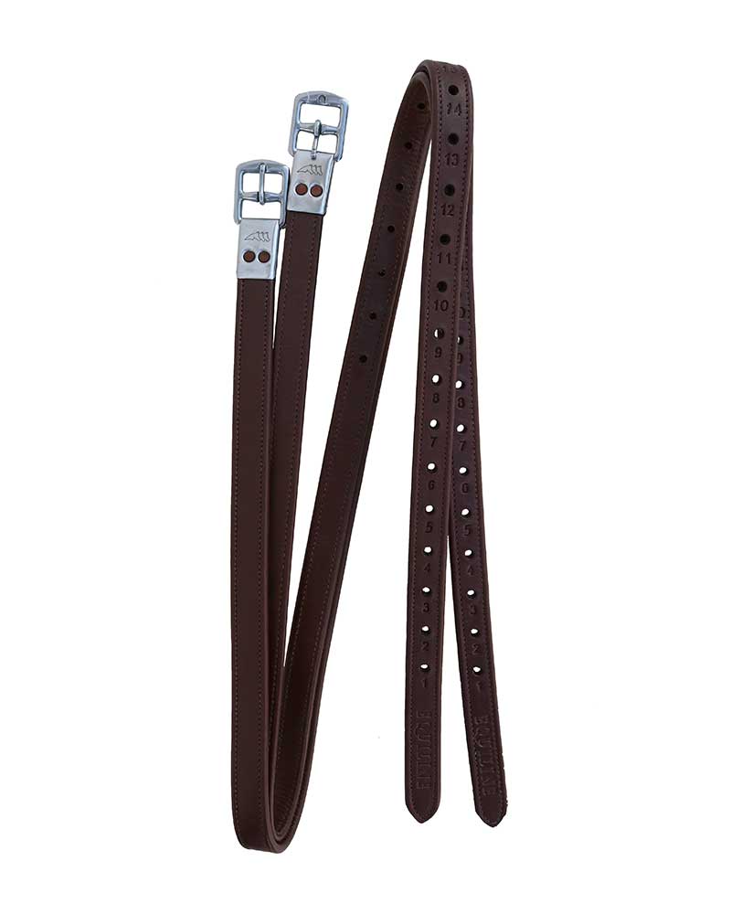 Étrivières en cuir marron foncé pour cheval - Equiline