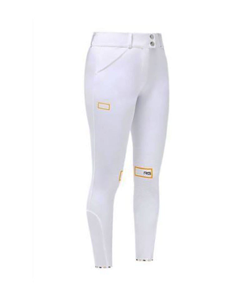 Pantalon d'équitation blanc à fond intégral en jersey bi-stretch pour femme - RG