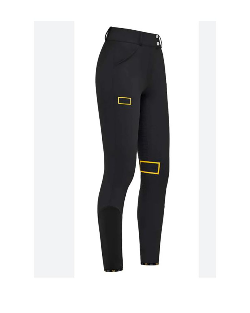 Black bi-stretch jersey full-grip riding breeches for women - RG