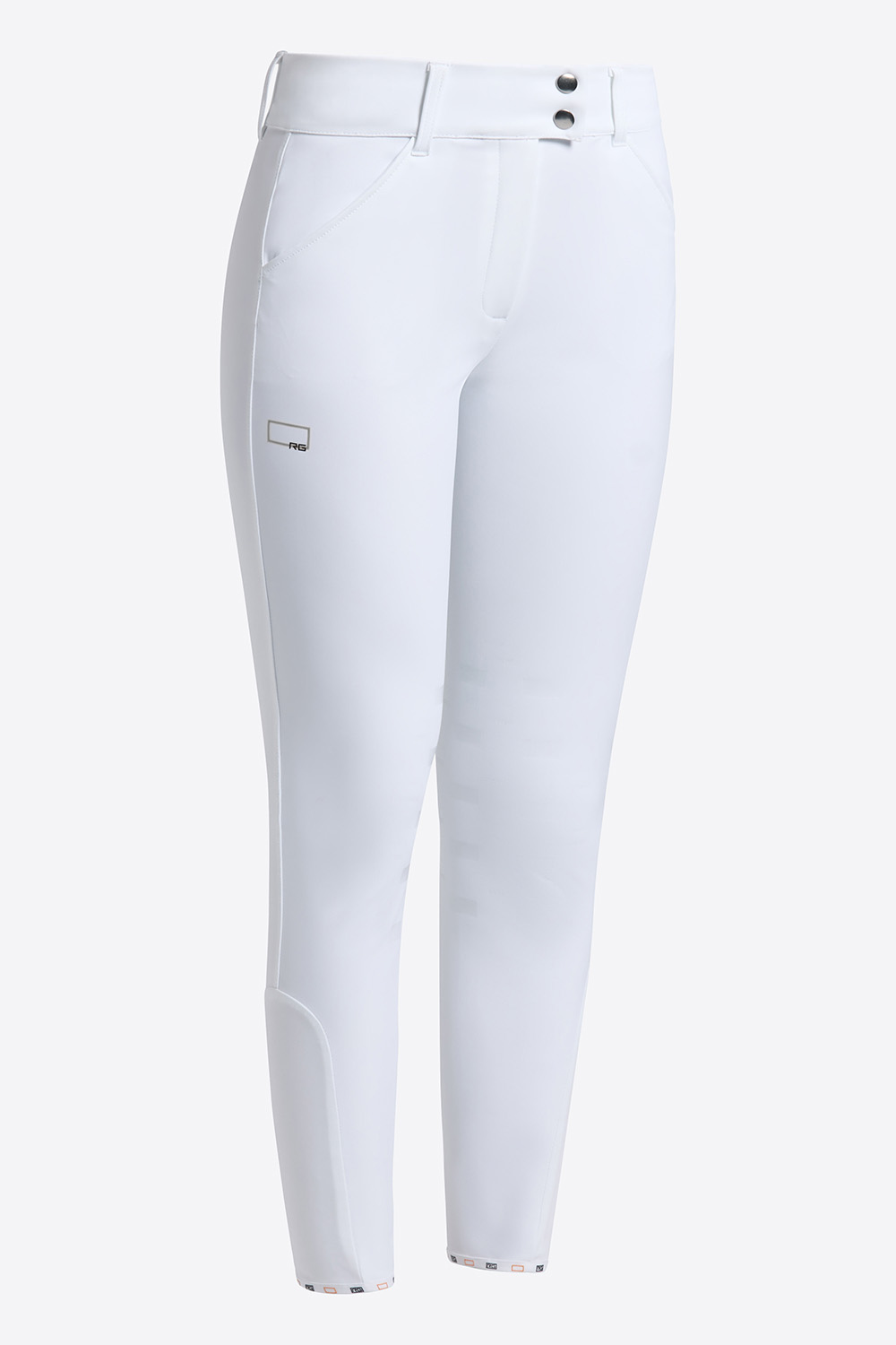 White high-waisted knee-grip jumping breeches for women - RG