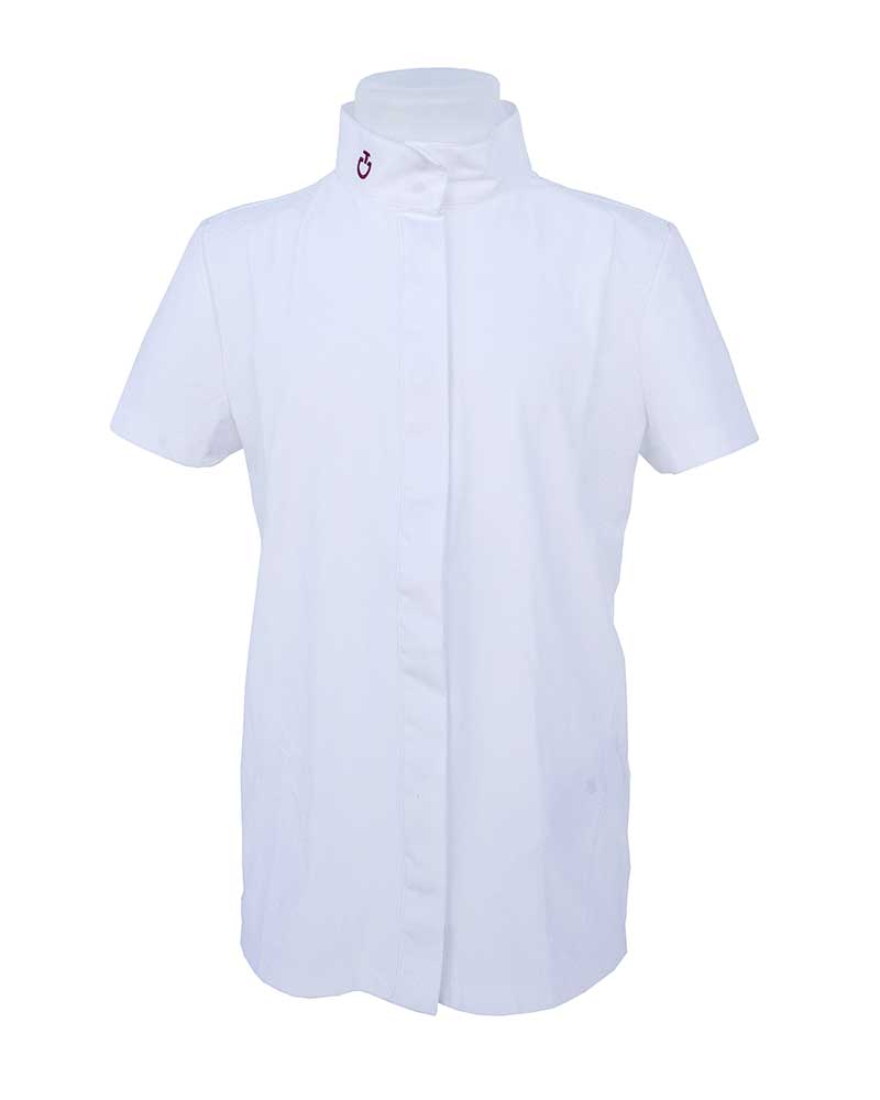 Short-sleeve white competition shirt for girls - Cavalleria Toscana