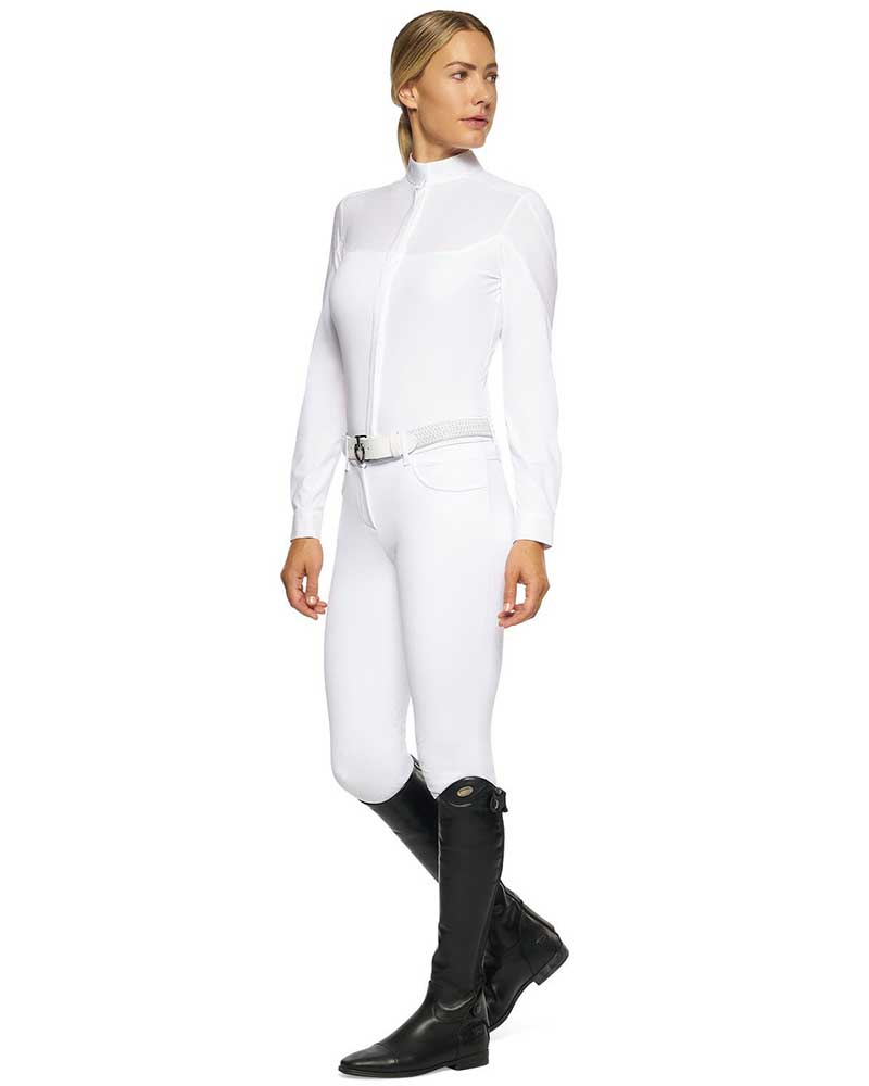 Long-sleeve white competition shirt for women - Cavalleria Toscana