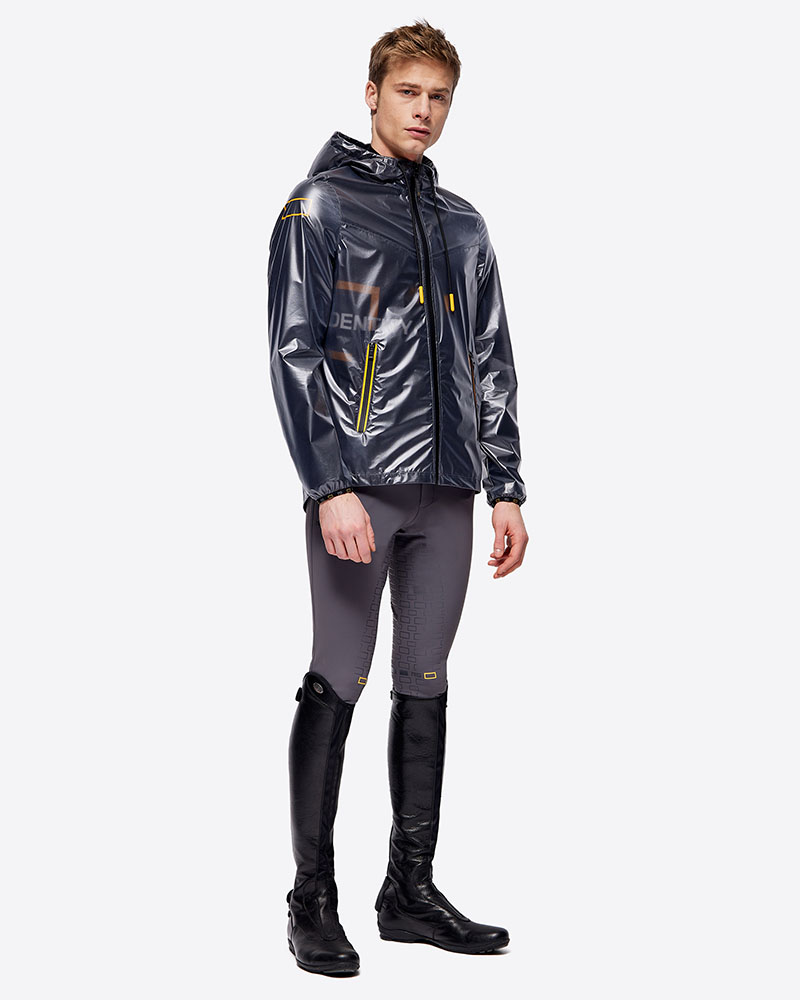 Imperméable gris semi-transparent à capuche unisexe - RG