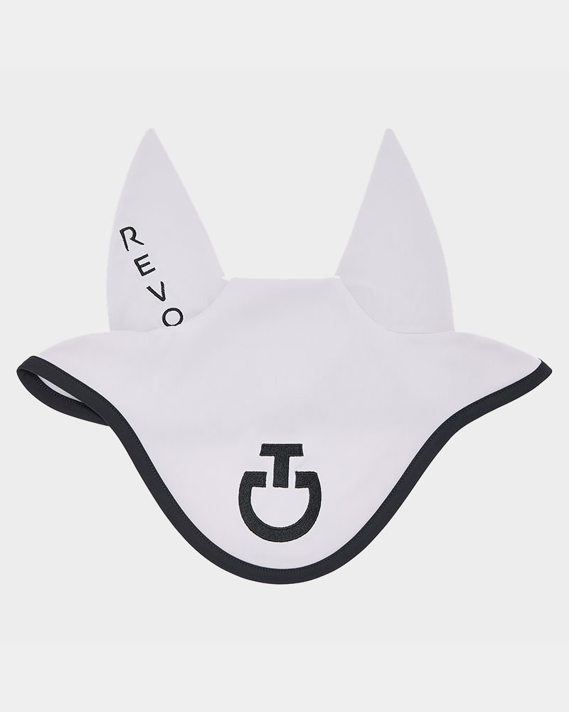 Light gray and black round cut earmuffs for horse and pony Revo - Cavalleria Toscana
