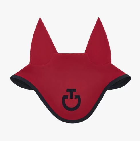 Red and black earmuffs with thin elastic ears for horses - Cavalleria Toscana