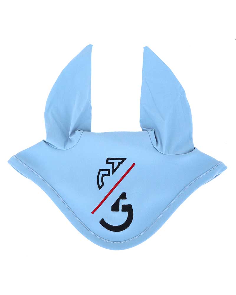 Bonnet bleu clair avec fines oreilles élastiques pour cheval et poney CT Team - Cavalleria Toscana