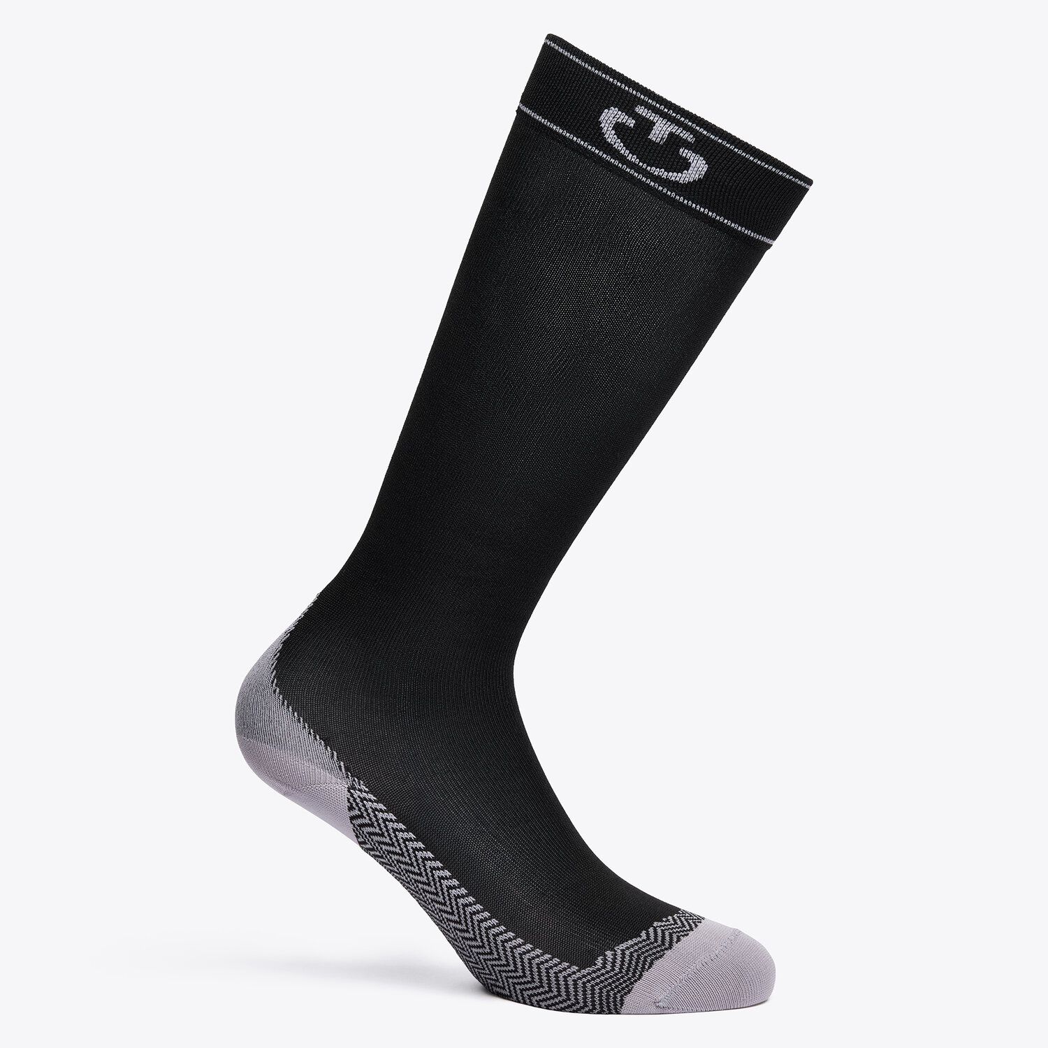 Thin black sports socks with gray logo - Cavalleria Toscana