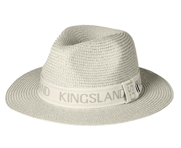 Chapeau en paille beige clair avec detalles dorés pour femme-KLNikita - Kingsland