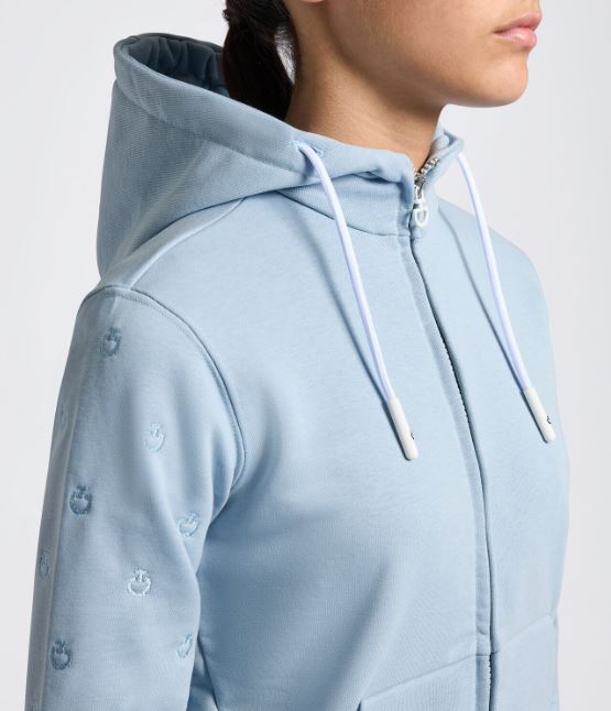 Sweat à capuche bleu ciel pour fille - Cavalleria Toscana