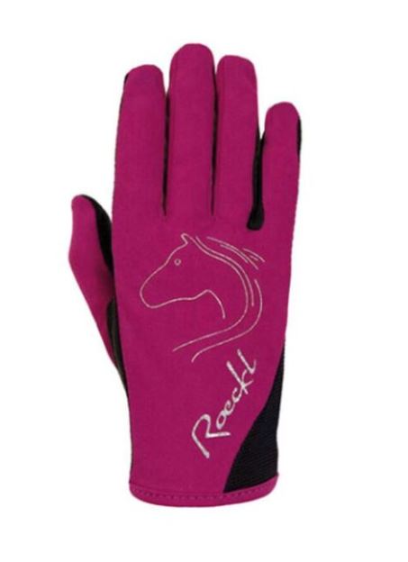 Guantes de montar a caballo negro y fucsia- Tryon - Roeckl