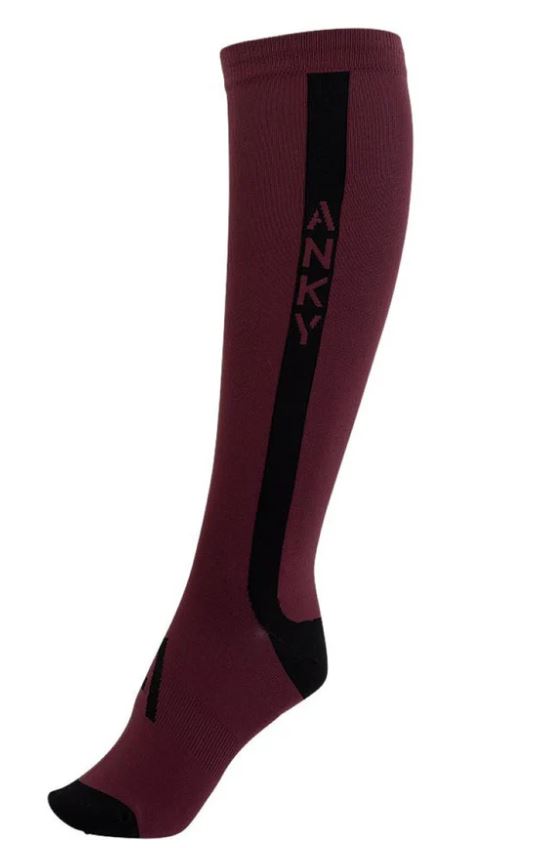 Technical burgundy socks (Windsor wine) with side logo - Anky