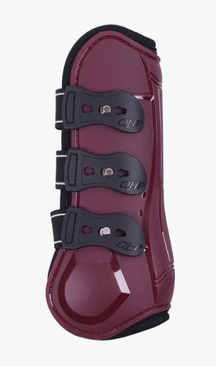 Pack of 2 Front Tendon Boots Burgundy for Horse and Pony - QHP
