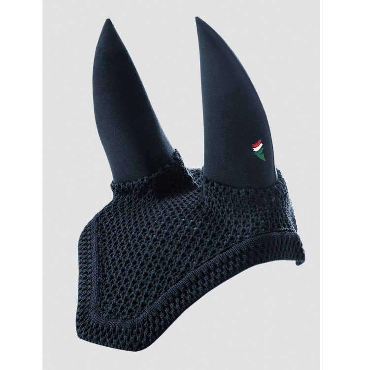 Orejeras de crochet azul marino con orejas antiruido para caballo Dave - Equiline