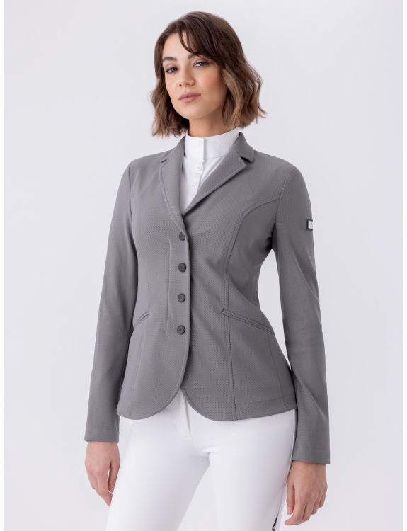 Americana de competición Mujer muy fina Gris/Negro Cozyc - Equiline (compatible con Chaleco Airbag)