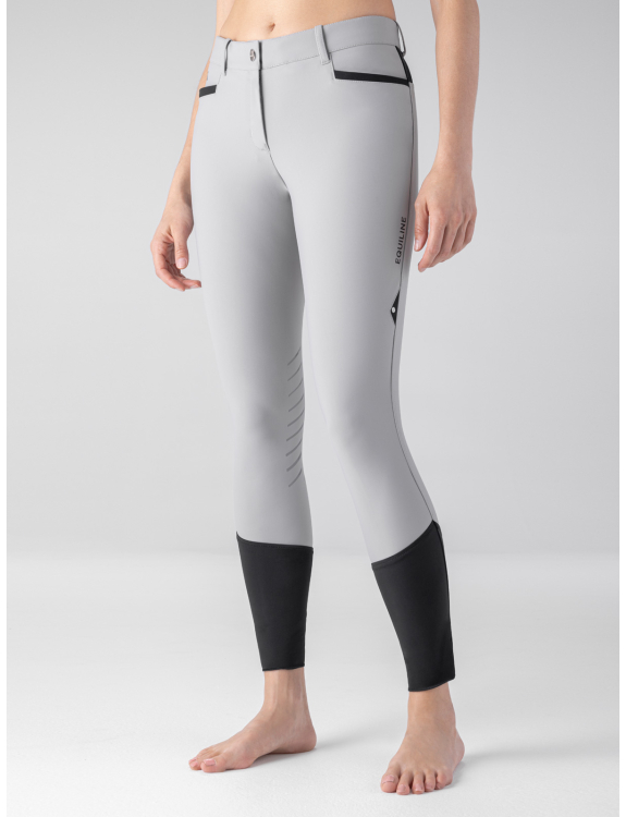 Gray horse riding pants (knee grip) for women Cepik - Equiline