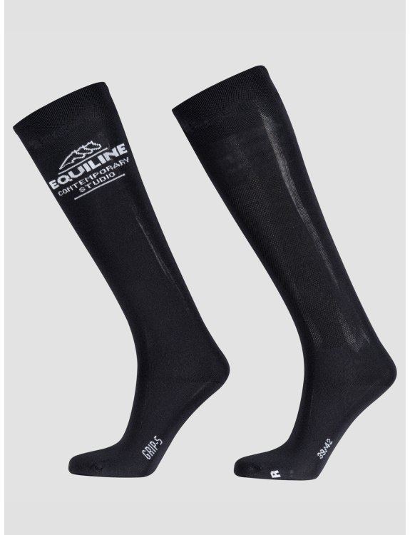 Chaussettes hautes bleu avec el logo en horizontal Carleic - Equiline