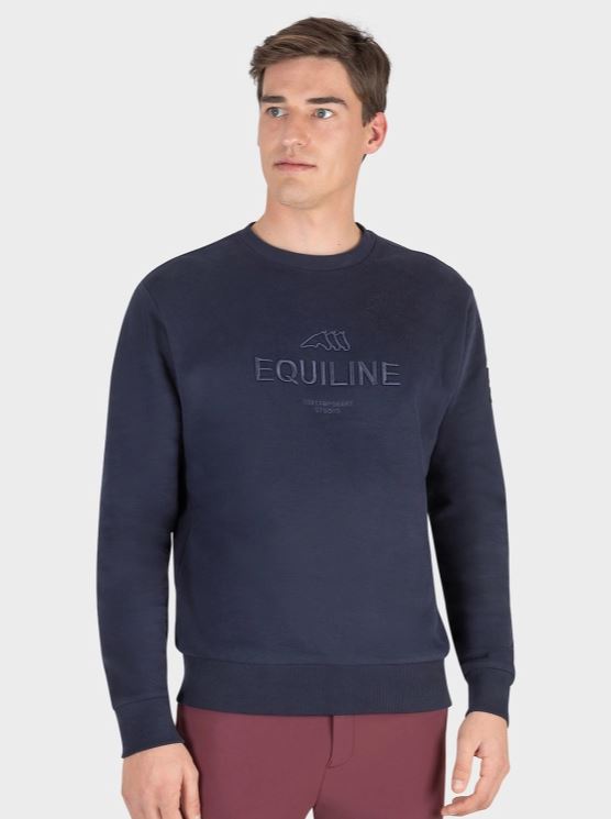 Sweat bleu marine à col rond pour homme Caricoc - Equiline