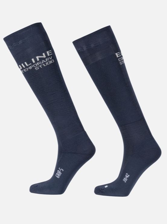 Chaussettes hautes bleu marine avec el logo en horizontal Clorec - Equiline