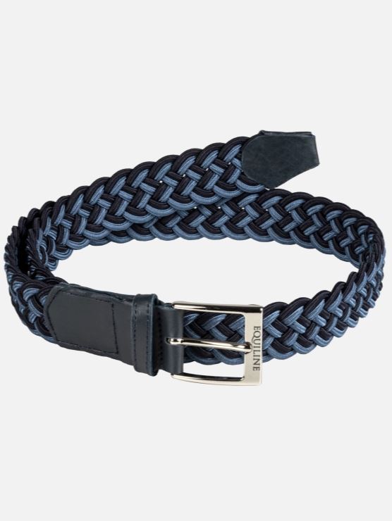 Camirac unisex navy and blue cotton elastic braided belt - Equiline