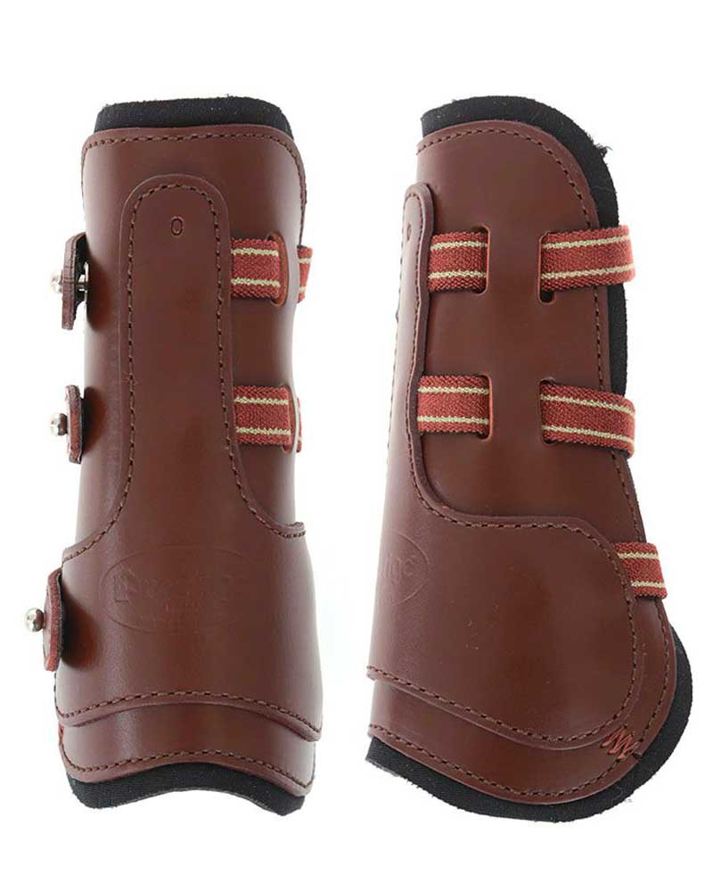 Pack of 2 Brown Leather Front Tendon Boots for Pony – F32 - Prestige
