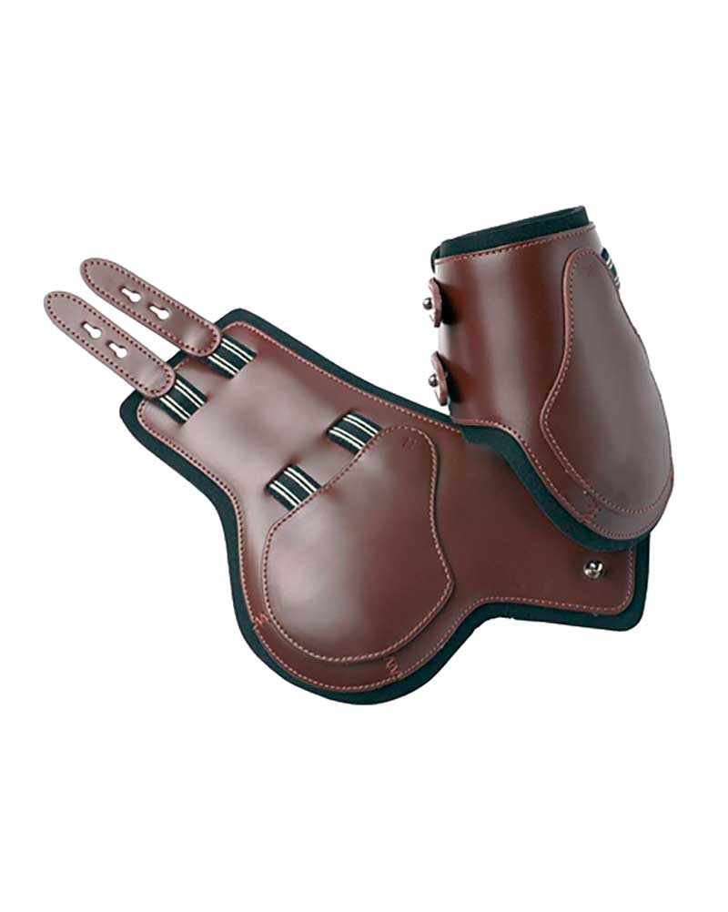 Pack of 2 Brown Leather Hind Fetlock Boots for Pony – F33 - Prestige