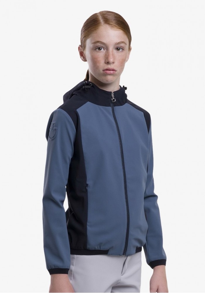 Veste technique bleu grisâtre avec capuche junior unisexe - Cavalleria Toscana