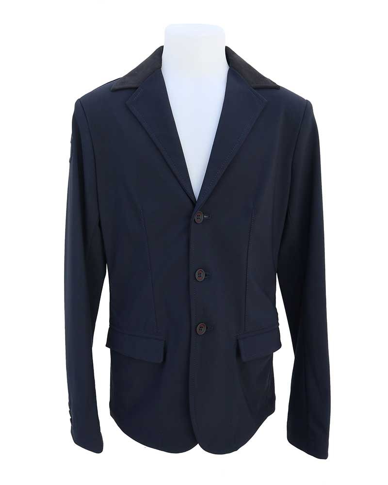 Americana de competición azul marino con cuello alcántara negro para niño - Cavalleria Toscana