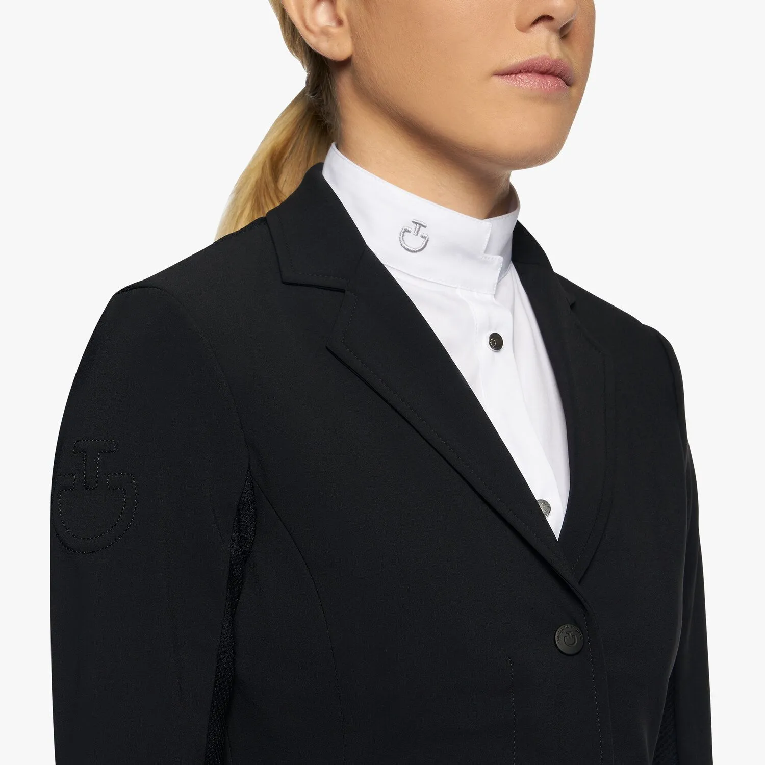 Black pageant jacket with elastic fabric back for girls - Cavalleria Toscana