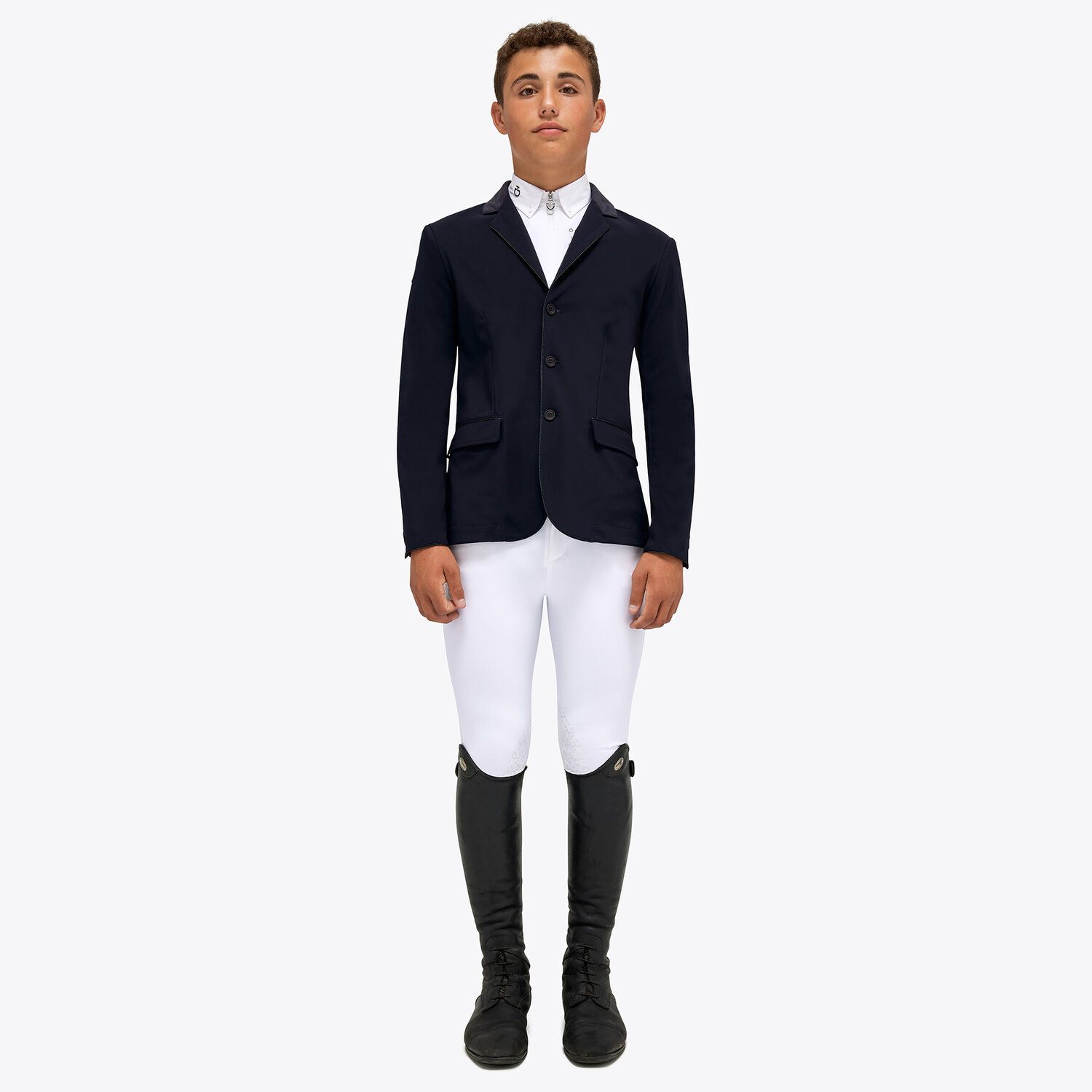 Americana de competición azul marino con cuello alcántara para niño GP - Cavalleria Toscana