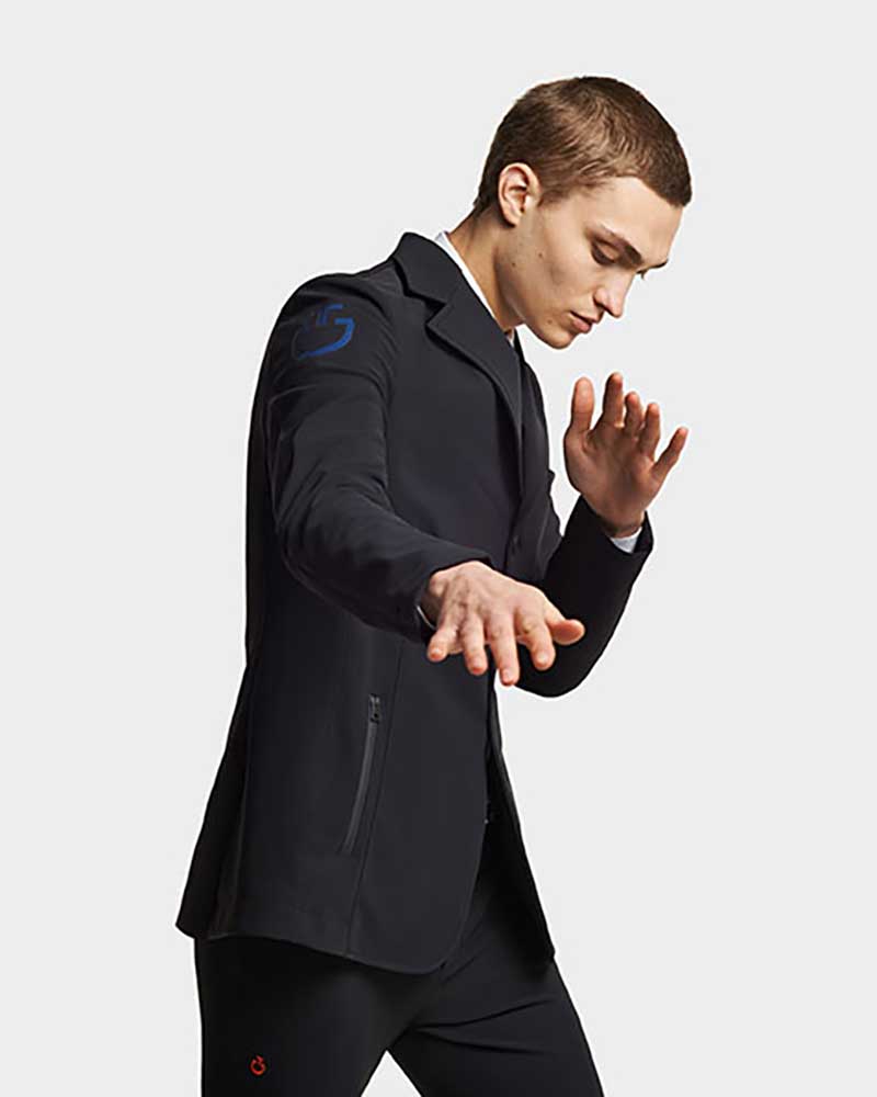 Americana de competición azul marino con logo azul para hombre - Cavalleria Toscana
