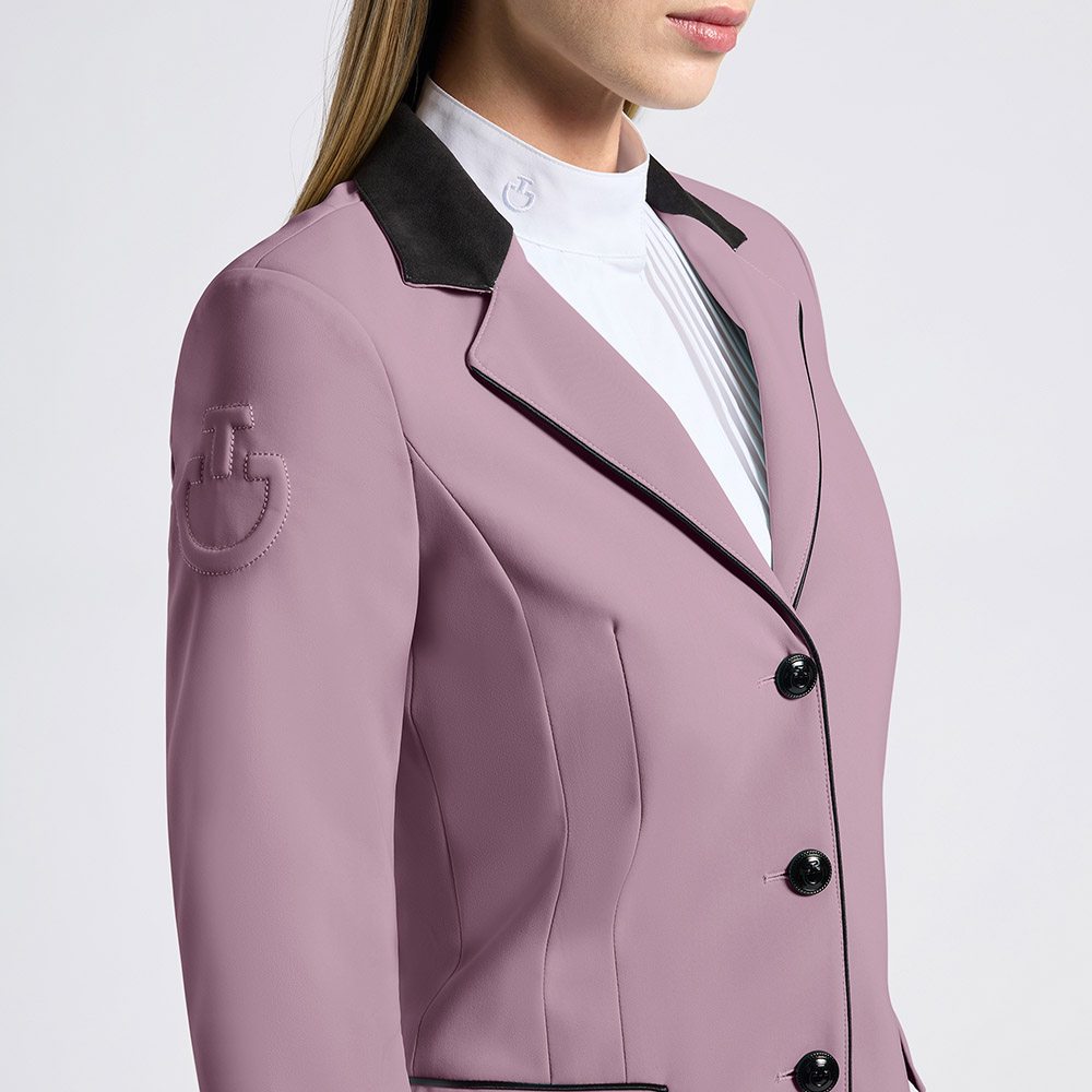 Veste de compétition lilas à col en Alcantara et boutons pour femme GP - Cavalleria Toscana
