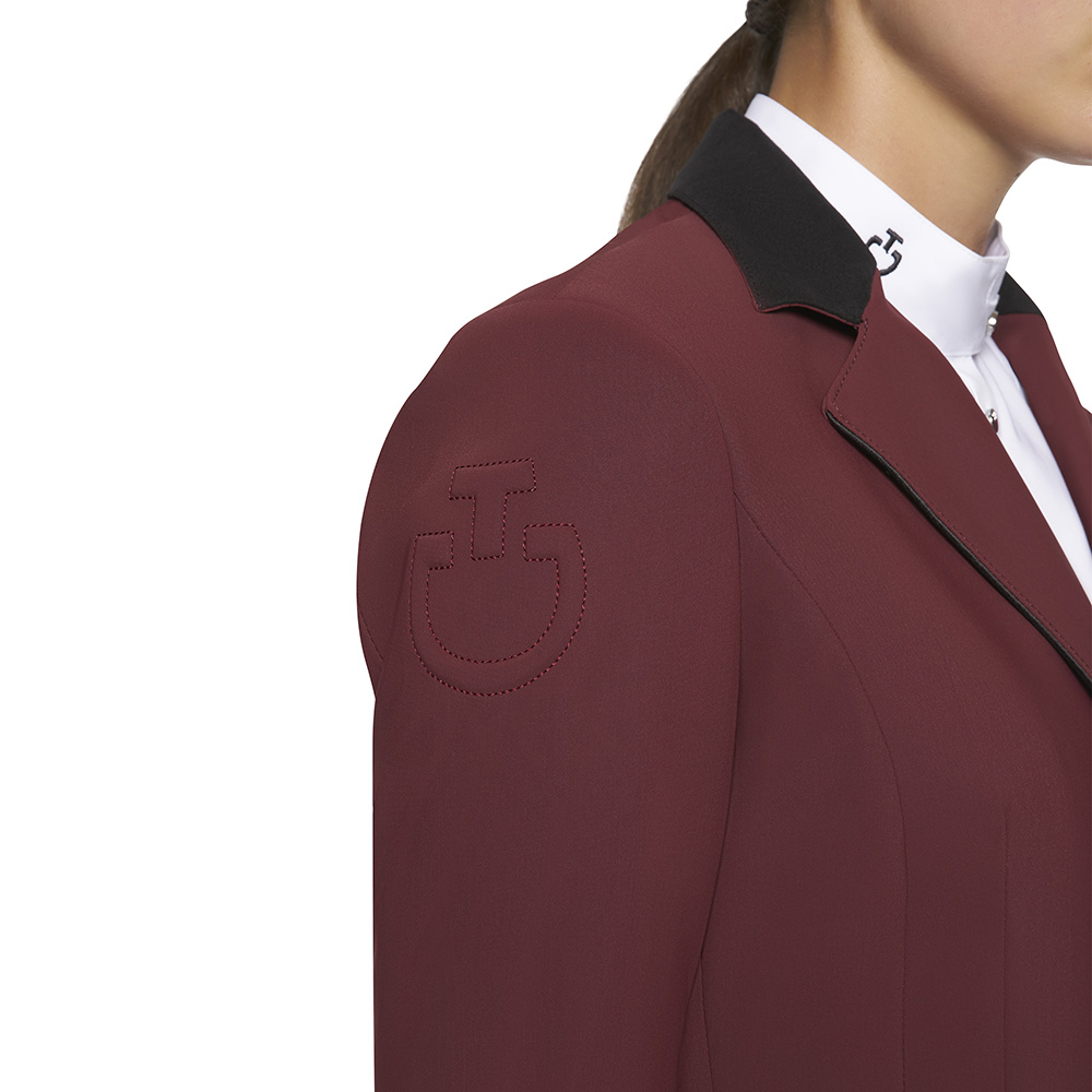 Veste de compétition bordeaux à col en Alcantara et boutons pour femme GP - Cavalleria Toscana