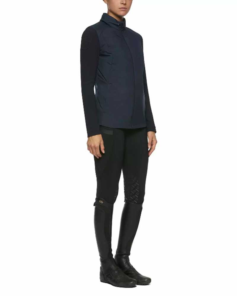 Women's Navy Quilted Windbreaker Jacket with Hood - Cavalleria Toscana