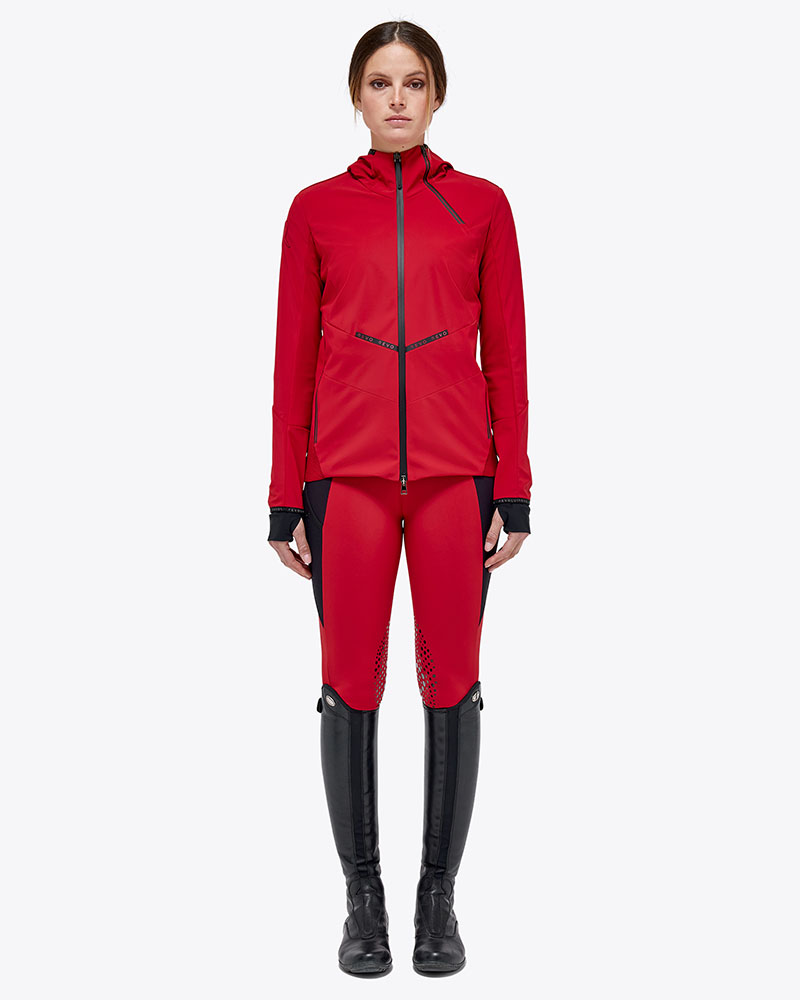 Softshell coupe-vent rouge avec détails en noir pour femme Revo - Cavalleria Toscana