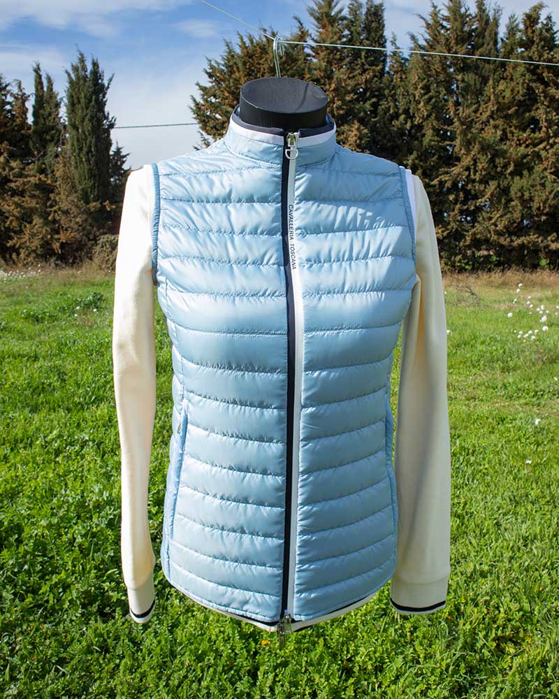 Women's Light Blue Ultra-Light Quilted Vest - Cavalleria Toscana