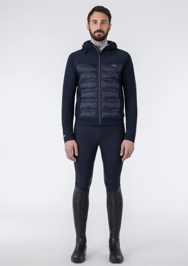 Veste bleu marine de nylon tecnico matelassée por devant pour homme -Ecude - Equiline