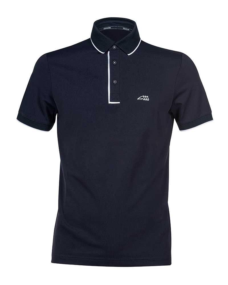Polo en micro-piqué à manches courtes bleu marine pour homme Ezrae - Equiline