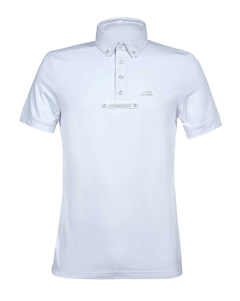 Polo de compétition à manches courtes blanc pour homme Eldsone - Equiline