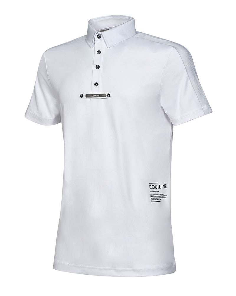 White short-sleeved competition polo for men Connellec - Equiline