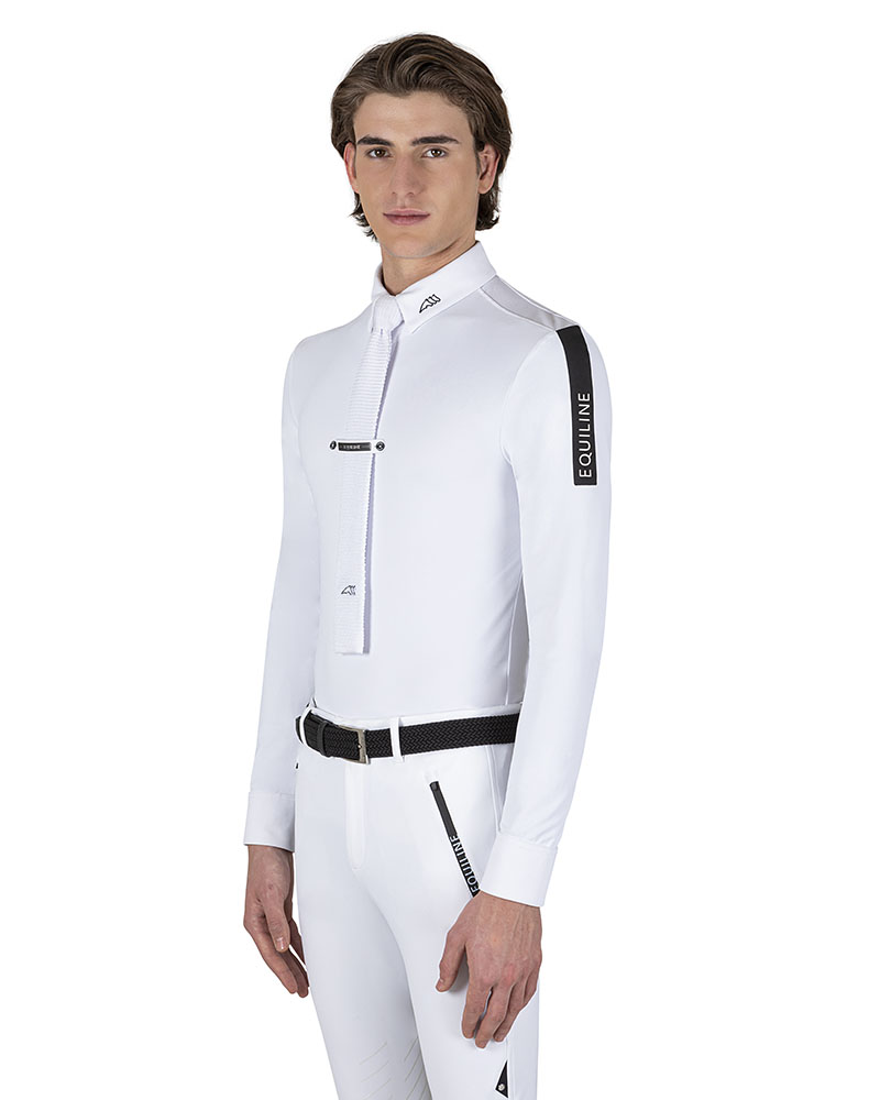 White competition polo shirt for men - Equiline